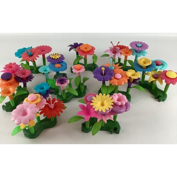 Build A Garden Colorful Flower Pieces Parts Leaves Petals Pistils Stamens Toy - Picture 2 of 7